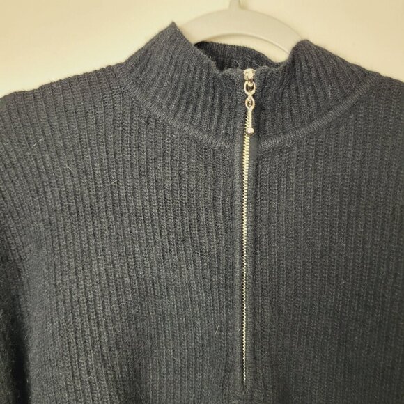 Vintage Angora‎ Lambswool Quarter Zip Black Sweater Women's Large - Picture 6 of 8